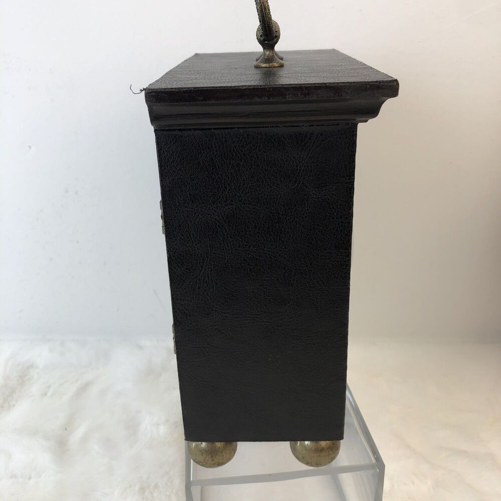 Vintage Tianguan Quartz Wood Clock W/Door Classic Wooden - Picture 10 of 13
